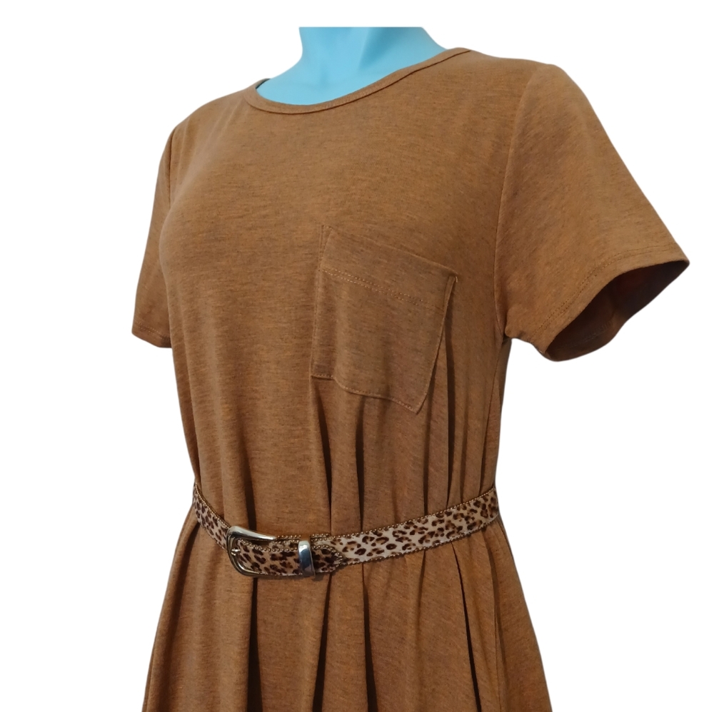 LuLaRoe Carly Perfect Fall Dress Tan Size Small - Picture 4 of 10